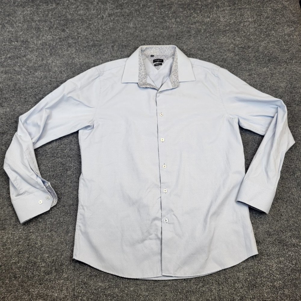 ROSSO MILANO Italy Modern Fit Button Up Shirt FLIP CUFF Men's Size 16.5